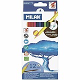 Карандаши 12цв Milan "431" акварельные,трехгран.с кистью, к/у