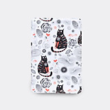 Обложка для проездного билета "Кошки" цв.белый