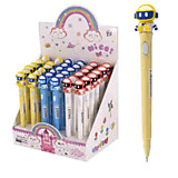 Ручка гелевая Alingar "Космо" 0,7мм черная,с подсветкой,иголь.наконечн.,кругл.,цветн.,пластик.корпус