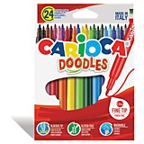 Фломастеры 24цв Carioca "Doodles" суперсмываемые