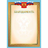 Грамота "Благодарность" эконом с госсимволикой Квадра