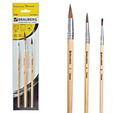 Набор кистей 3шт Brauberg пони №2 ,4 ,7