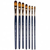 Кисть Синтетика №12 Сонет овальная, короткая ручка покрытая лаком