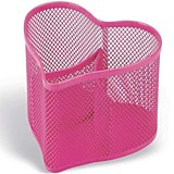 Подставка-органайзер Brauberg "Germanium" розовая, металл., 3-х уровневый, 102х186х95