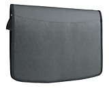 Папка для конференций Expert чёрная, молния, 4 кармана, пластик п/кожу