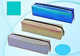Пенал-тубус на молнии цветная голография, ассорти, 20*5*5см