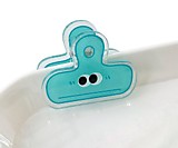 Зажим для бумаг 43*34мм бирюзовый, акриловый