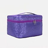 Косметичка на молнии, фиолетовая, с ручкой