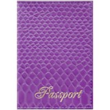 Обложка для паспорта кожа Спейс "Питон" сирень