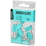 Зажим 19мм Berlingo 10шт голубой, канцелярский ПВХ упак.