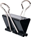 Зажим 41мм Спейс 12шт черный, канцелярский