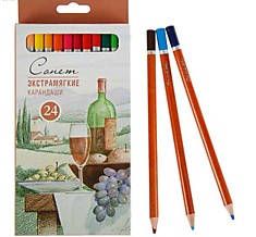 Карандаши 24цв Сонет экстрамягкие