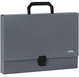 Папка-портфель Стамм серый 1отд. 600мкм на замке, пластик