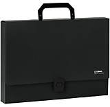 Папка-портфель Стамм "Стандарт" черная 1отд. 1000мкм на замке, пластик