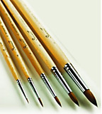 Кисть Колонок №0 "Сонет" круглая, длинная лакированная ручка