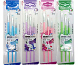 Набор кистей 3шт Синтетика Круглая № 2, плоские (№ 6, 10) цвета ассорти, в блистере № G-P20-3B