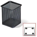 Подставка-стакан Brauberg "Germanium" металл. черная 98*80*80мм квадр.