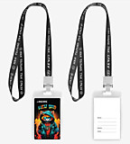 Бейдж вертикальный 11,2*7cм deVENTE "Hey Bro" школьный пластиковый, прозрачный, ПВХ, на цв.ленте