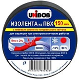 Изолента 19мм*20м черная 150мкм Unibob 