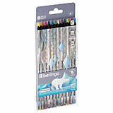 Карандаши 12цв Berlingo "SuperSoft. Starlight" трехгран., черное дерево, лазерная пленка__