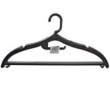 Вешалка-плечики 3шт р.46-50 черный, пластик,плоская,перекладина,крючки OfficeClean