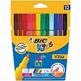 Фломастеры 12цв Bic "Visa 880" смываемые __