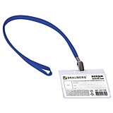 Бейдж горизонтальный 60*90мм Brauberg, на синей ленте 45см