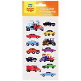Наклейки "Машины" 10*22см 19 наклеек, гелевые Мульти-Пульти