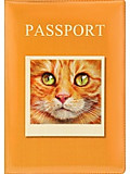 Обложка на паспорт Рыжий котик ПВХ 		