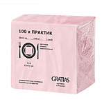 Салфетки 100шт 22*22см Розовая Gratias Практик
