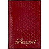 Обложка для паспорта кожа Спейс "Питон" красный