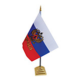 Флаг России с гербом настольный  21х14см, Спейс
