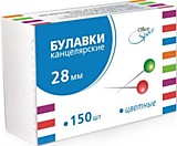 Булавки офисные Спейс 28мм 150шт карт.коробка
