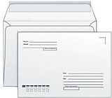 Конверт С4 "Кому-Куда" стрип 229х324мм, серая запечатка, 90г.