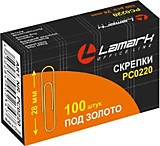 Скрепки 28мм 100шт Lamark золото