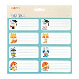 Наклейки deVente для тетрадей 40*96мм 8диз., ассорти, блистер