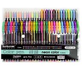 Набор гелевых ручек 60цв "Neon Color" корпус чёрный в полоску в цвет стержня 