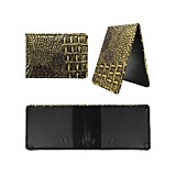 Обложка для удостоверения и карт "Золотой крокодил" к/зам 21,5*7см