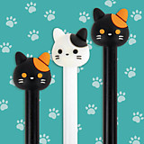 Ручка шариковая с топпером Юнландия "Кошка" синие чернила 0,7мм корпус ассорти